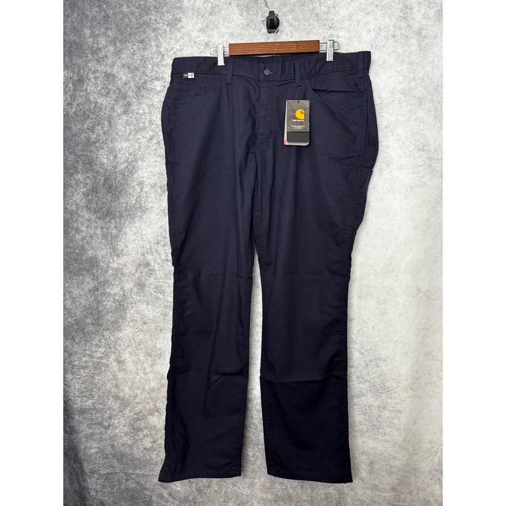 Carhartt 102689 Women's FR Rugged Flex Navy Canvas Work Pants Size 20 Reg NWT - Picture 2 of 9